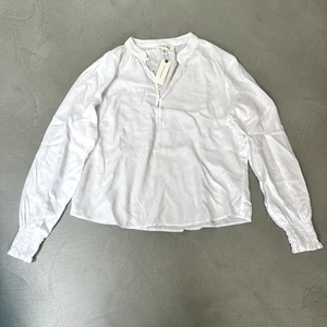 Camicia Henley Anthropologie in tessuto e pietra. Bianco. Piccolo. - Foto 1 di 6