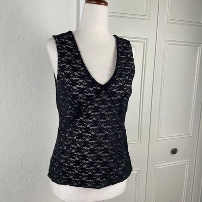 Camiseta sin mangas Y2K Old Navy L Whimsigoth de encaje negra Babydoll Fairy Grunge años 90 Foto 1 de 4