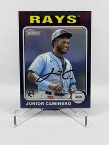 2024 Topps Heritage High Number Junior Caminero RC Chrome Purple Refractor - Picture 1 of 2