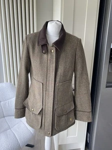 JOULES COUNTRY FIELD CAPPOTTO GIACCA VERDE TWEED CHECK LANA TARTAN TAGLIA 12 CACCIA ROSPO - Foto 1 di 24