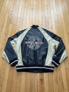 Vintage Mirage 90s MLB Boston Red Sox Leather Jacket Size L Rare MLB Genuine - Picture 1 of 12