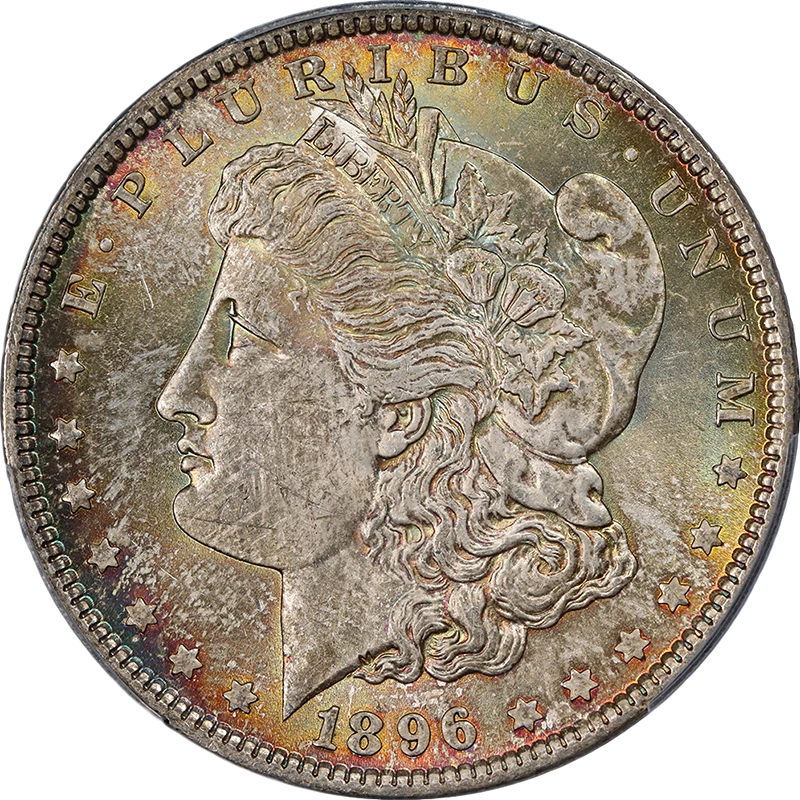 PCGS Certified MS 65 Graded 1896 Year Morgan US Dollars (1878-1921