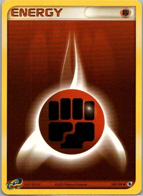 FIGHTING ENERGY 105/109 EX Ruby & Sapphire Pokemon ENERGY WOTC Card EX - Image 1 of 2