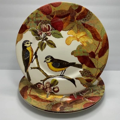 Platos de cena Royal Stafford | Retazos de aves botánicas | 11 pulgadas | Juego de 3 Foto 1 de 4