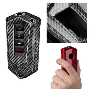 Carbon Fiber Key Fob Cover For Lexus RC300 IS250 RX450 4 Button Silver black Car - Picture 1 of 6