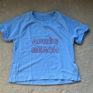 Lou & Grey hellblaues kurzärmliges Sweatshirt "Après Beach" Baumwolle Frottee - S - gebraucht, in einwandfreiem Zustand - Bild 1 von 7