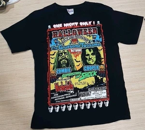 Rob Zombie & Cooper 2010 Halloween Hootenanny Med. T Shirt Hanes  2-sided Horror - Picture 1 of 5