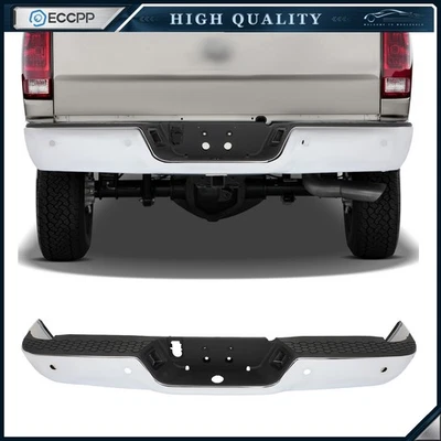 New Chrome Steel Rear Bumper w/Park Assist Assembly for 2009-2018 Dodge RAM 1500 Foto 1 de 4