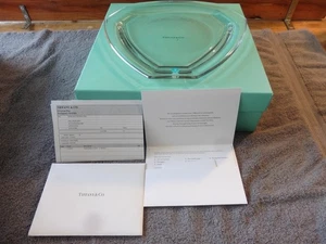 Tiffany & Co. Crystal Glass 12" Paneled Platter Excellent Condition w/ Box Rare - Picture 1 of 12