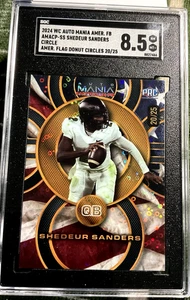 2024 WILD CARD AUTO AMERICAN AMACP-SS SGC 8.5 SHEDEUR SANDERS /25 FLAG DONUT RC - Picture 1 of 2