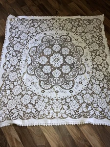 Spitzentuch Braun & Elfenbein Baumwolle 112x118 Cm - Bild 1 von 6