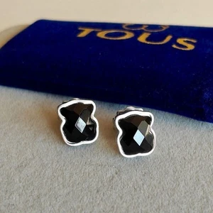TOUS Bear Shaped Earrings Silver Tone 1cm Cute Minimalist Design elegant D885 - Picture 1 of 11