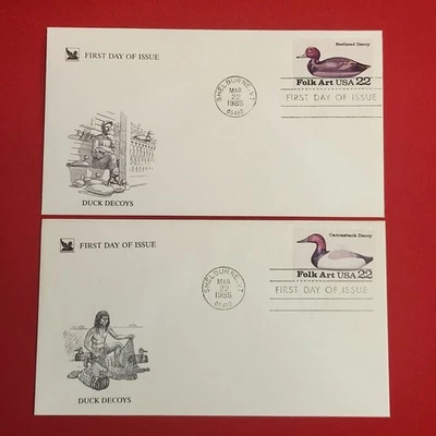 First Day of Issue Duck Decoys Redhead & Canvasback Stamp Cache Envelope - Image 1 of 4