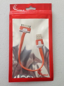 8" FLAT NOODLE USB Data Sync charger Cable FOR apple iphone 4S & ipod nano 6 5 - Picture 1 of 13