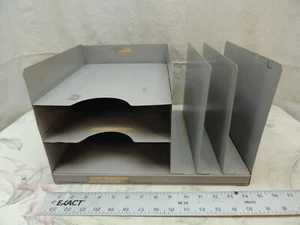 Organizer portadocumenti da scrivania verticale orizzontale vintage combinato ~ grigio - Foto 1 di 8