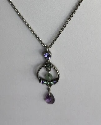 Colar de contas e pedras em tom de prata Lia Sophia peridoto de ametista - Imagem 1 de 3
