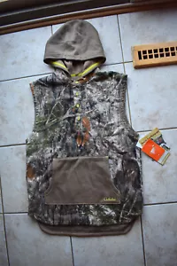 New Youth Extra Large Cabelas Zonz Woodland Camo Hunting Hooded Vest XL Free Shp - Picture 1 of 4