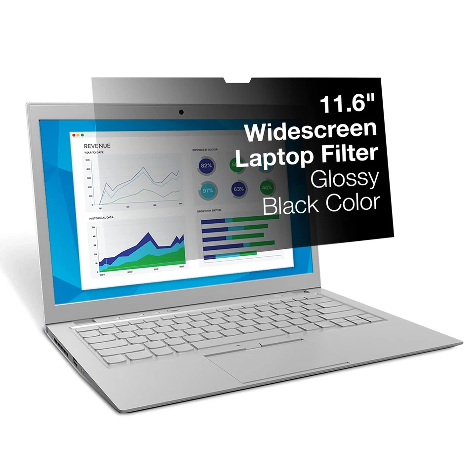 3M Privacy Filter for 11.6" Widescreen Laptop (PF116W9B) , Blackout - Image 1 of 4