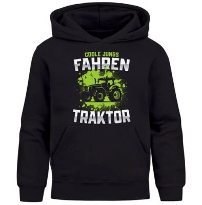 MOONWORKS Kinder Hoodie mot Print Aufdruck Traktor Jungen Motiv Spruch lustig Coole Jungs