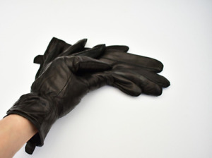 Sheepskin gloves 7.5 cuff button warm motorcycle blac
