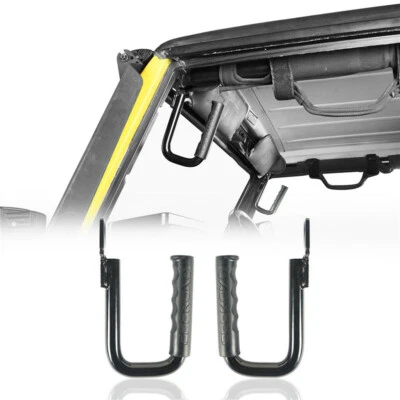 2Pcs Front Black Solid Steel Grab Handles Set for Jeep Wrangler TJ 1997-2006 - Image 1 of 4