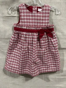 Vestido tipo jersey Janie And Jack rojo a cuadros talla 6-12 M - Imagen 1 de 5