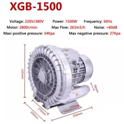 Ventilador Vórtice de Alta Presión Bomba de Aire Vórtice Ventilador Centrífugo Soplador Industrial - Imagen 1 de 4