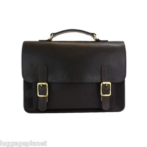 The British Belt Company Kingston Leather Flapover Satchel Made in Britain  - Picture 1 of 14