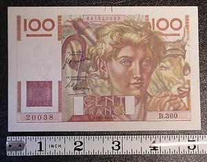 Banconota 100 Franchi Francia 1950 P-128c bel colore #12917 - Foto 1 di 2