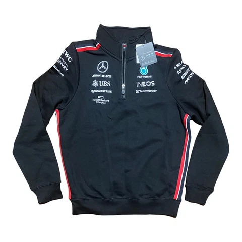 NWT Mercedes AMG Petronas F1 Team Jacket Mens Small 1/4 Zip Sweat Pullover 2023 Cover