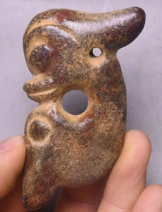 8CM China Hongshan Culture Old Jade Cicada Yu Pig Dragon Hook Gou Amulet Pendant - Picture 1 of 4