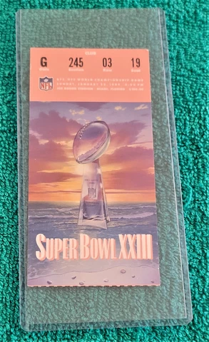 SUPER BOWL XXIII TICKET STUB   CINCINNATI VS SAN FRANCISCO Cover