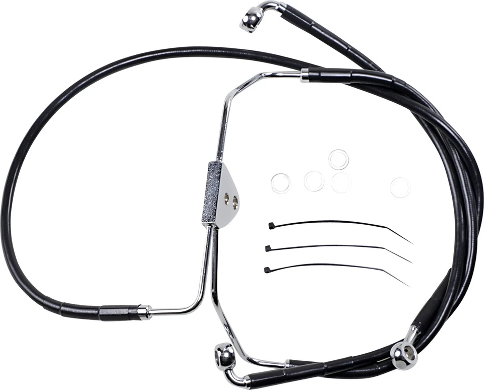 +4"" Black Front Brake Line for Harley-Davidson Road Glide Ultra FLTRU 2011-2013 - Image 1 of 1