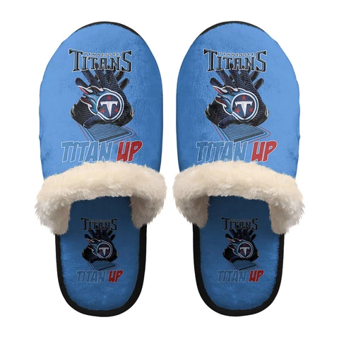 Tennessee Titans Winter Slippers Fuzzy Soft House Slippers Indoor Warm Shoes Cover