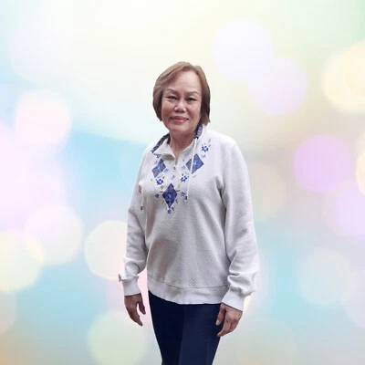 Alfred Dunner Sudadera Mujer Pequeña/Marfil+Parches Florales+Bordado/1/4 Cremallera Foto 1 de 4