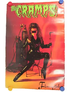 Póster promocional de 2 caras The Cramps Flamejob 1994 original 35,75"x24" discos gigantes - Imagen 1 de 13