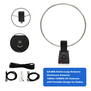 GA-800 Active Loop Antenna Shortwave Antenna 10KHz-159MHz HF Antenna for Radios - Picture 1 of 14