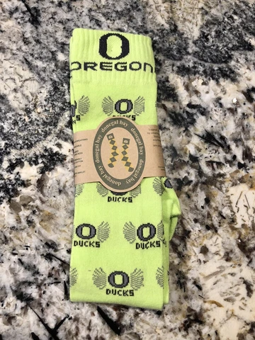 Oregon Ducks Athletic Lime Green Wings Tube Socks One Size Fits Most Cover