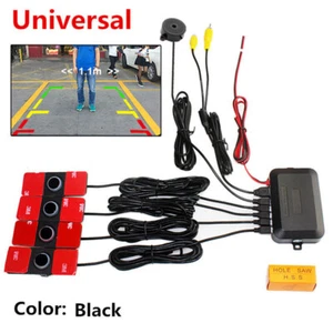 Auto Video Parking Reverse Backup Assistant Radar Buzzer Alarm w/Flat Sensor Kit - Picture 1 of 15