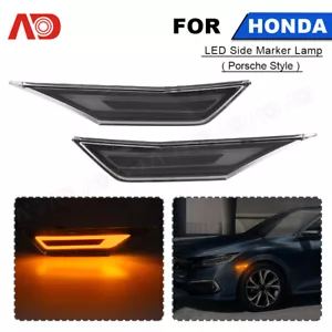 2X luces marcadoras laterales LED ámbar lámpara de estacionamiento lente transparente para Honda Civic 2016-23 - Imagen 1 de 12