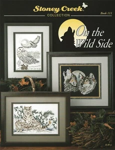 On The Wild Side Cross Stitch Zebra Wolves Giraffe Polar Bears Snowy Owls BOOK - Picture 1 of 2