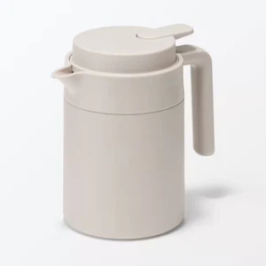MUJI Wide-mouth Vacuum Double Walled Tabletop Pot 0.8L Gray Beige 84334535 - Picture 1 of 7