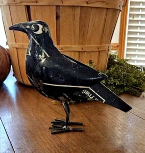 Nuevo Cuervo de Metal Negro de Pie Reutilizado - Caída Espeluznante Halloween - Imagen 1 de 2