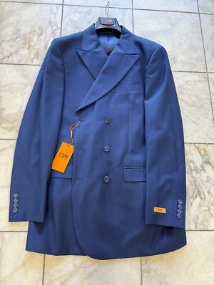 NWT STEVEN LAND Men's Blue Color  Classic Suit Double Breasted Size 44L - Image 1 of 4