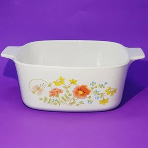 Vintage Wildflower Corning Ware 1.5qt Baking Dish 7" x 7". EUC! - Imagen 1 de 7