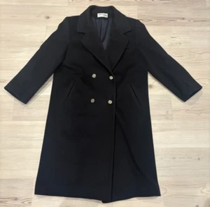 Abrigo De Colección Para Mujer 12 Forecaster Of Boston EE. UU. Largo Lana Cachemira Carrera Trench - Imagen 1 de 9