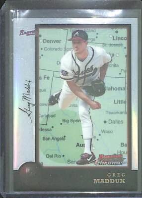 1998 Bowman Chrome International Refractor #16 Greg Maddux - Image 1 of 2