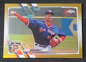 BRYAN MATA 2021 TOPPS PRO DEBUT CHROME GOLD REFRACTOR /50 BASEBALL CARD PDC-133 - Foto 1 di 2