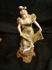 Antique porcelain figurine Hoffman galluba german lady Dresden art nouveau mint