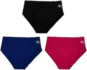 Trifolium Middle High Waist French Knickers Floral Lace Front Cotton Underpants - Picture 1 of 95